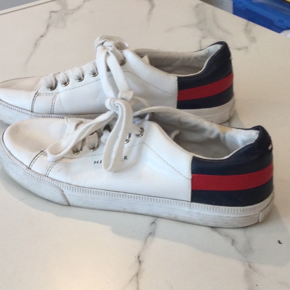 Tommy Hilfiger White Sneakers with blue and red accents